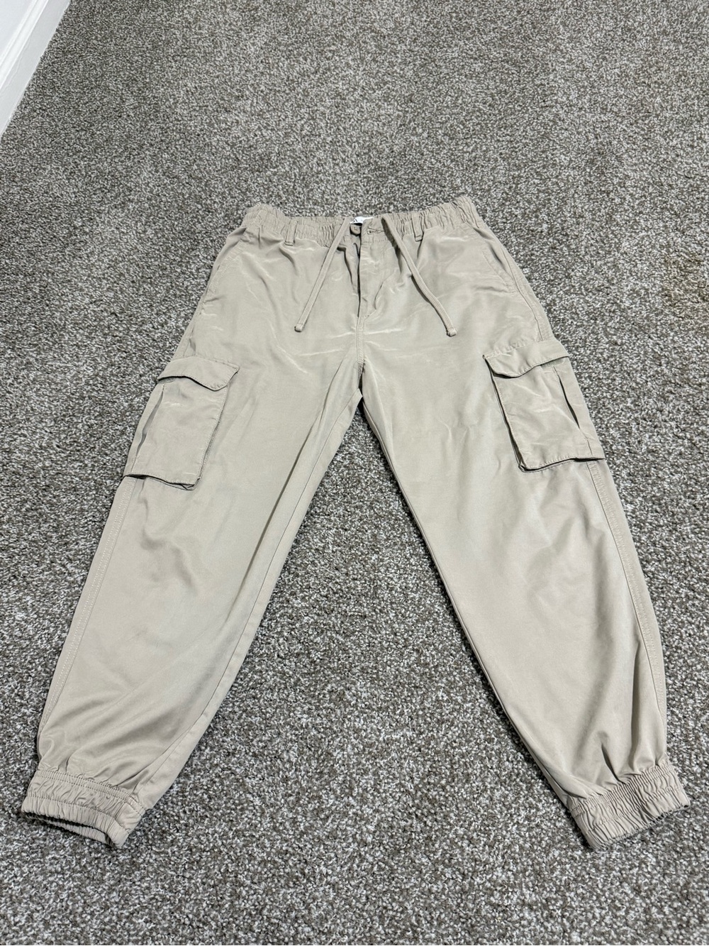 ZARA Beige Cargo Jogger Pants - Size M